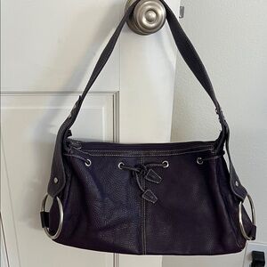 Purple Leather Shoulder Bag